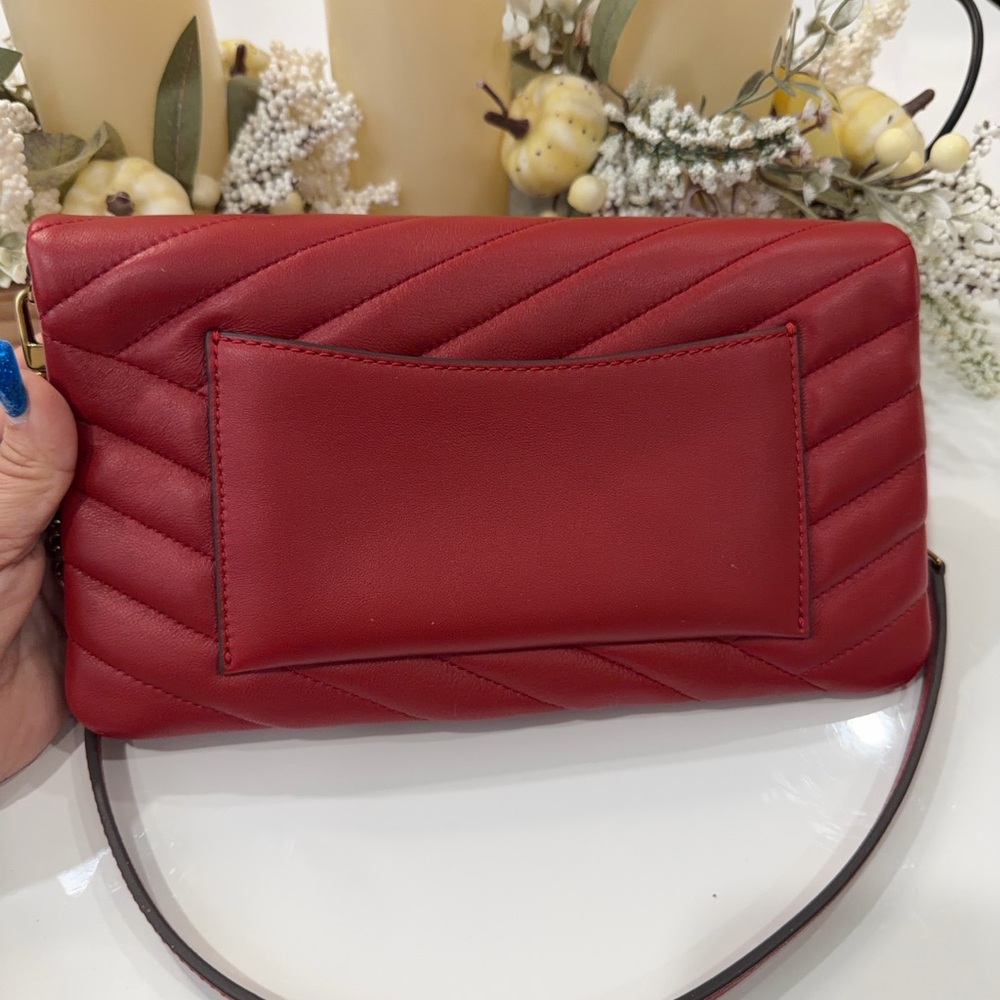 Tory Burch Red Quilted Clutch - Picture 6 of 10
